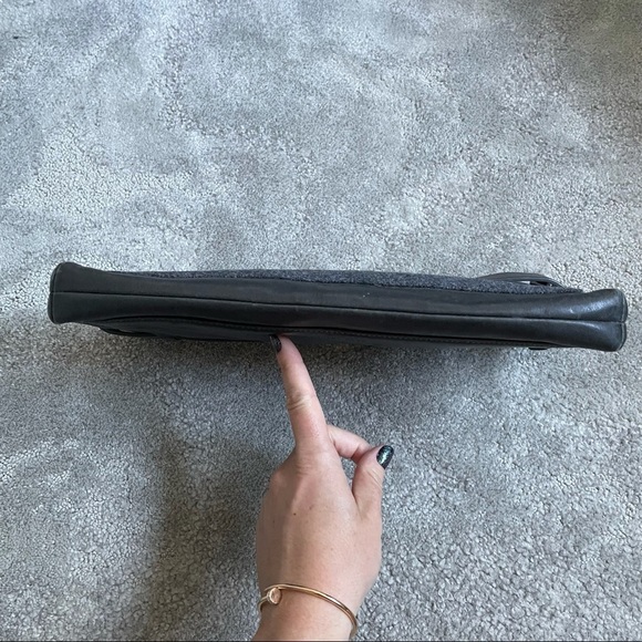 Reed Krakoff Leather and Flannel Belted Boxer Clutch - Picture 5 of 12